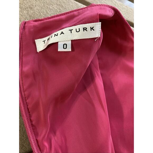 TRINA TURK Women's Dress Sz 0 Fuchsia Sleeveless Fully Lined $298 Colorful - Picture 9 of 14